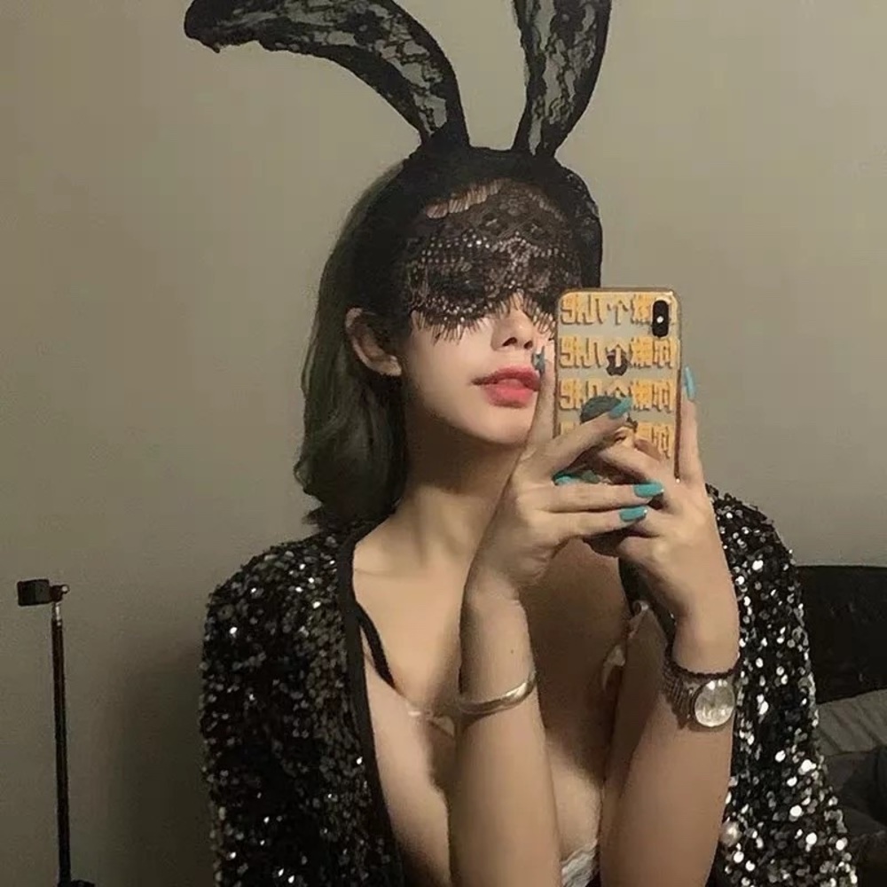 NEW Halloween Costume Hair Lace Bunny Ears Headband - Picture 5 of 7